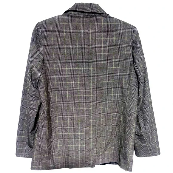 Topshop NWT Checked Blazer SZ 8 Brown Preppy Oversized Women's Plaid Jacket NWT - Picture 8 of 8